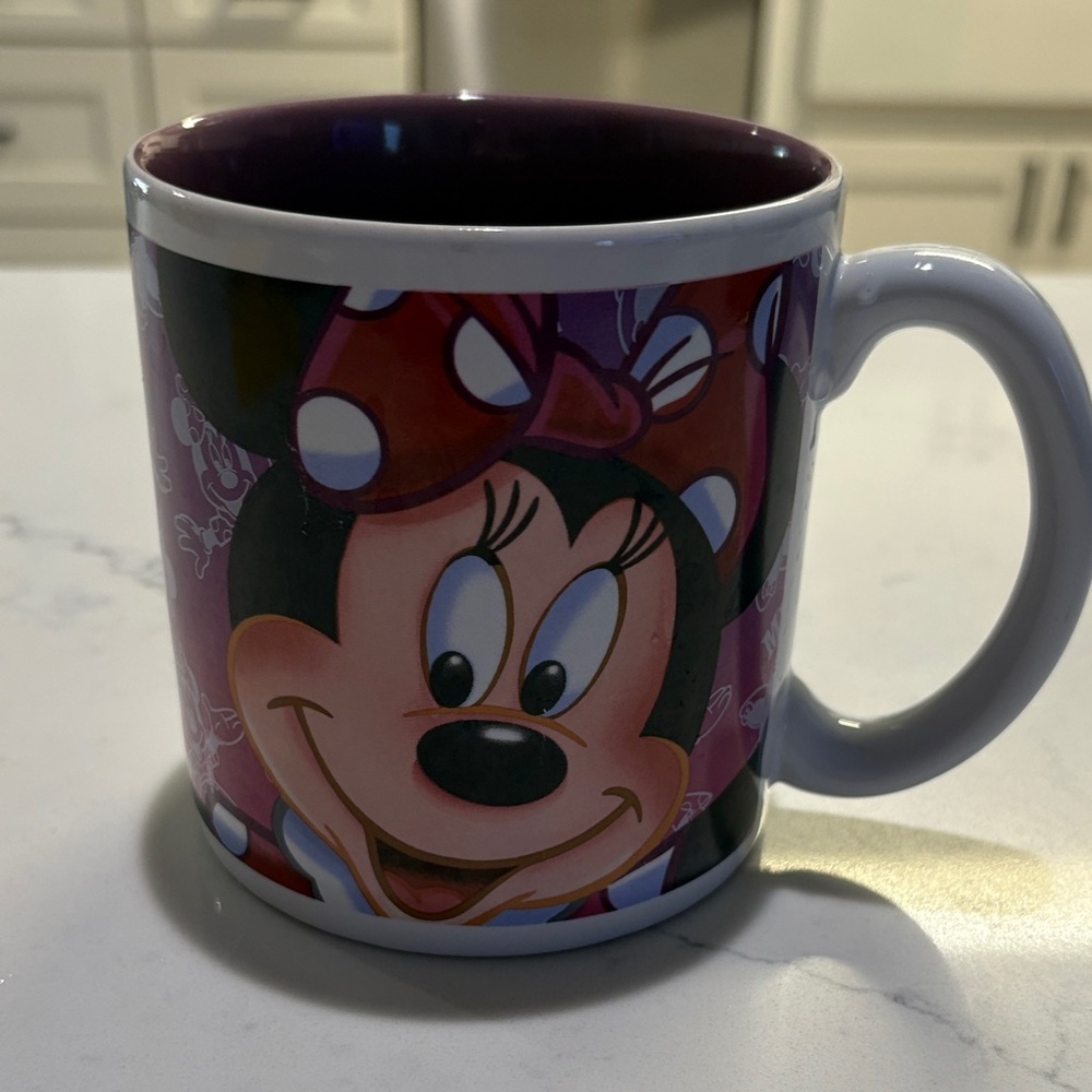Disney Minnie Mouse Mug with Purple and White Design